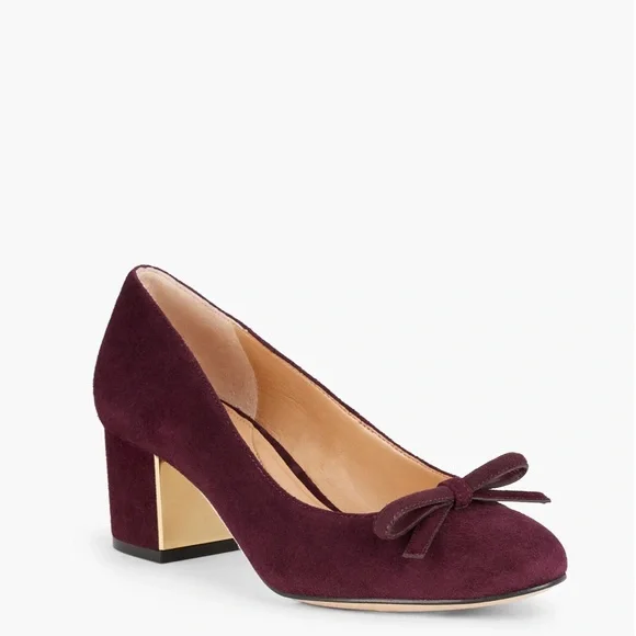 Talbots Purple Suede Heels with Bow Detail - Picture 1 of 5